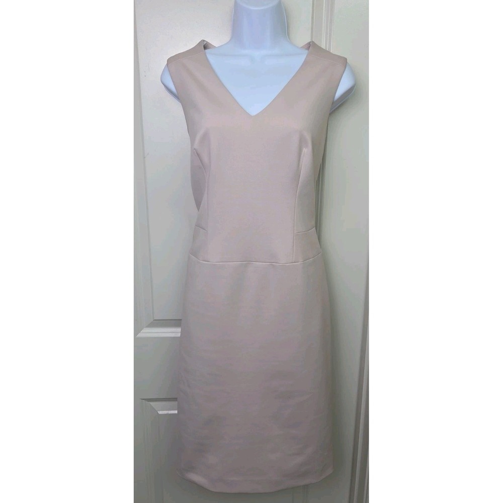 Katherine Barclay Montreal Sleeveless Sheath Dress Beige Capsule Women's Size 8